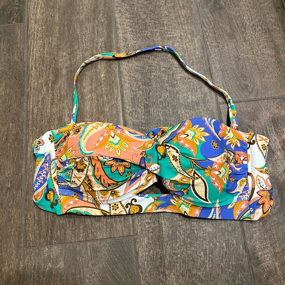 ANTONIO MELANI Multicolor Paisley Bandeau Bikini Top
